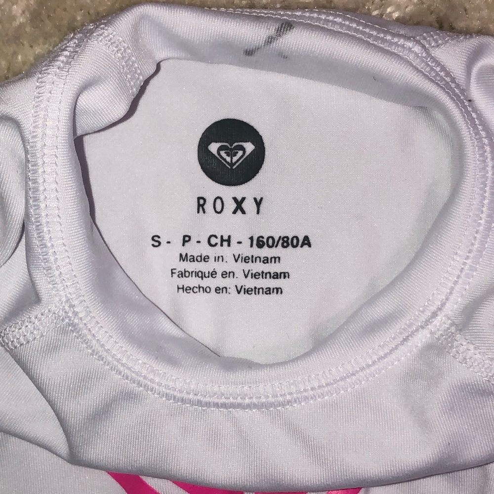 NWOT Roxy White and Pink Swim Rash Guard - Picture 4 of 7